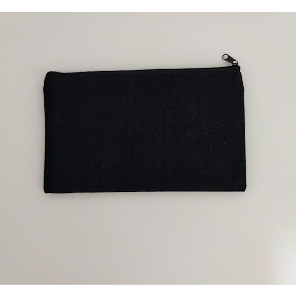 Svart - 2 stycken Canvas Kosmetikväska Tomt Fodral Multifunktionell Dragkedjeväska DIY Handgjord Reseväska Dam Kosmetik Handväska Smyckesväska Mapp (12cm*21cm