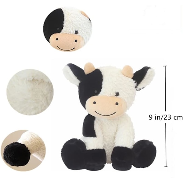 9 tum Ko Plush Leksaker, Söta Ko Plyschdjur, Lämpliga för  och Födelsedagspresenter till Pojkar och Flickor (Sittande Position)