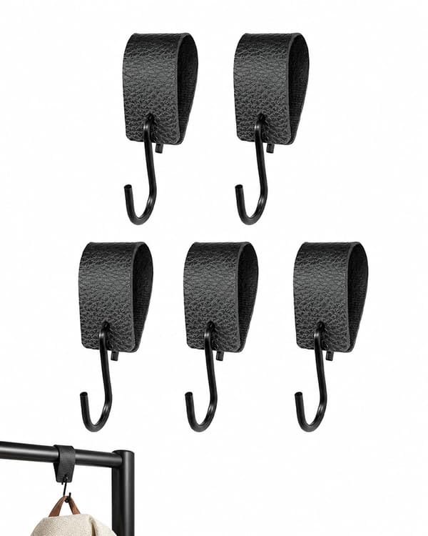 S-krokar – 5-pack, robusta och hållbara, tillverkade av svart metall, multifunktionell design. Ingen montering krävs. Black
