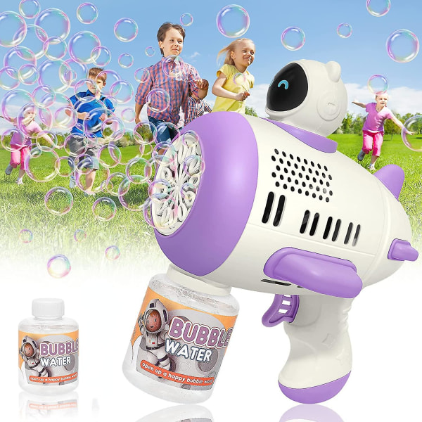 Boblepistol, Boblemaskinpistol til småbørn, automatisk boblepuster med bobleløsning Sommerlegetøjsgave