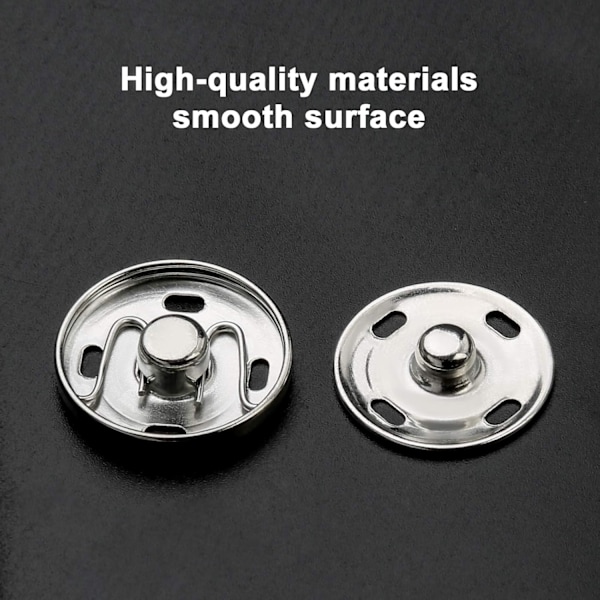 30 sarjaa nepparikiinnikkeitä Metalliset painonapit Ompele neppari Vaatteiden ompeluun Käsityö DIY-käsityöprojekteihin (21MM) Silver