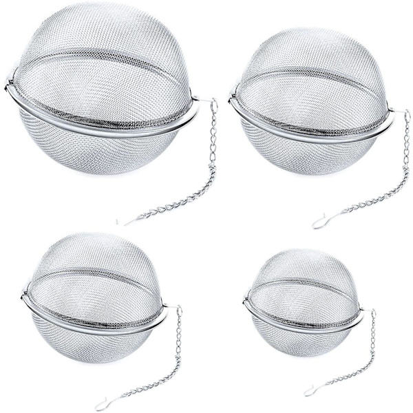 Teinfuser, 4 st rostfritt stål teboll infuser, 4-11cm tefilter
