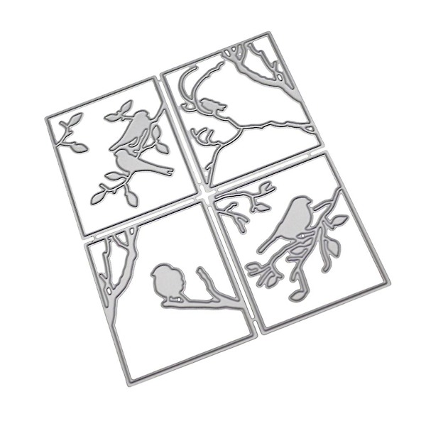 Fåglar på gren metallstansar stencil scrapbooking DIY album stämpel papper kort prägling dekor hantverk
