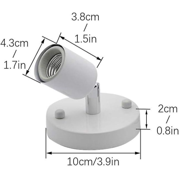 Justerbar Spot Vägglampa Taklampa Vägglampa med justerbar huvud (glödlampa ingår ej) (vit) [energiklass A+]