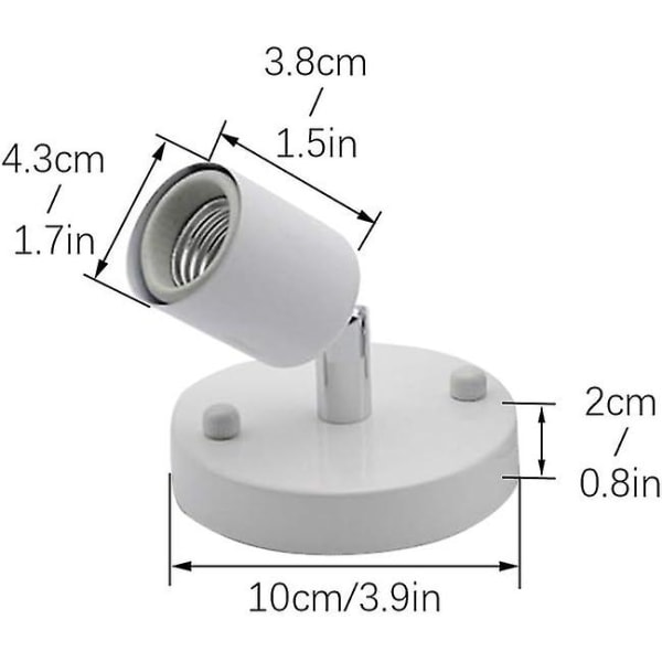 Justerbar Spot Væglampe Loftslampe Væglampe med justerbar hoved (pære medfølger ikke) (hvid) [energiklasse A+]