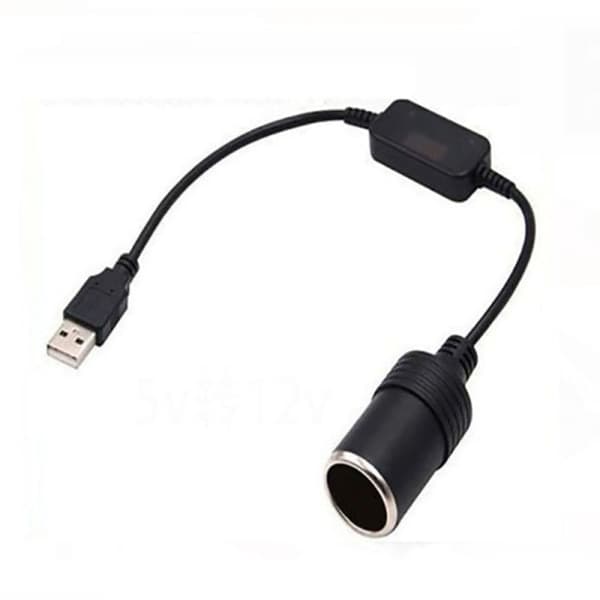 5V USB hann til hunn 12V stikkontakt bilomformer