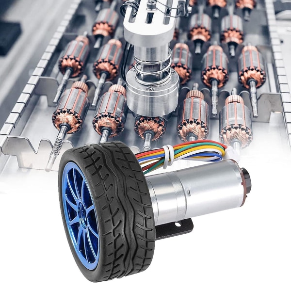 Vaihteistomoottori, tee itse-enkooderin vaihdemoottori kiinnikkeellä 65 mm:n pyöräsarja Smart Robot -tulostimelle (nopeus 1000)