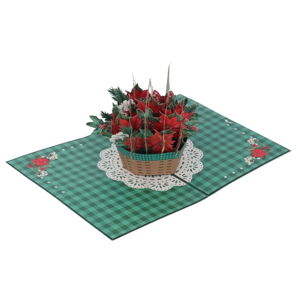 3D julkort blomkorg utsökta detaljer popup gratulationskort med kuvert för presenttemafester