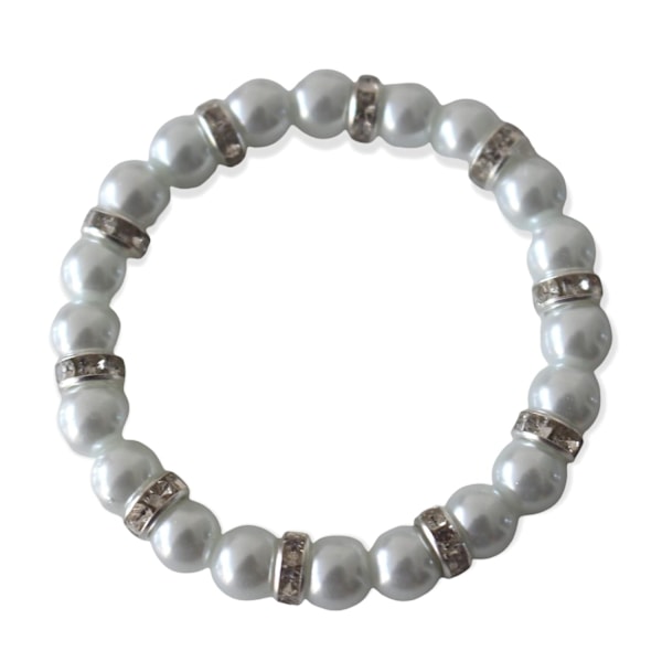 Sträckbart armband med pärlor och strass Pearls With Rhinestone
