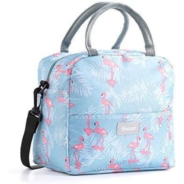 Lunsjpose Tote Bag for Kvinner Bred Åpen Isolerte Kjølepose Vannbestandig Termisk Lekkasjesikker Lunsjarrangør For Menn Jenter Utendørs Piknik Arbeid Big Flamingo
