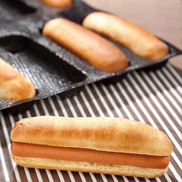 Silikoneform Non-Stick Perforeret Form til Baguetter, Pølsebrødsforme, Bageplade