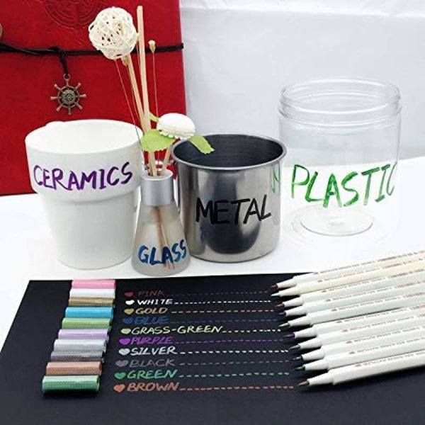 Metallic Tuscher til Scrapbooking - Tuscher til Sort Papir - Metallic Tuscher til Scrapbooking, Guld Tuscher Metallic Scrapbooking Tilbehør til Kortfremstilling, DIY