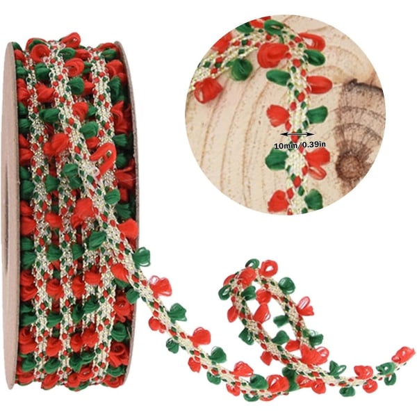 Gaveeske Manuell emballasje Blomsteremballasje Rødt og grønt hårballbånd