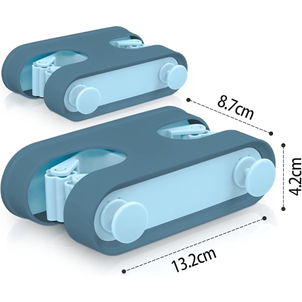 Kosterholder for kost og mopp, 2 stk. veggmontert kosterholder, selvklebende kjøkkenskaporganisator og hjemmeorganisasjon, verktøy sminkebørsteholder badr Blue