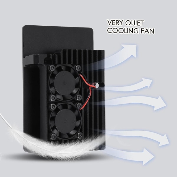 Til Raspberry Pi 4 Kabinet Med Dobbelt Indbygget Blæser Metal S Kabinet Til Raspberry Pi