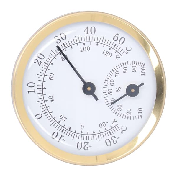 Termohygrometer 2,28 tommer urskive termometer og hygrometer Væg-/bordplade indendørs termometer Mini hygrometer til drivhuse biler