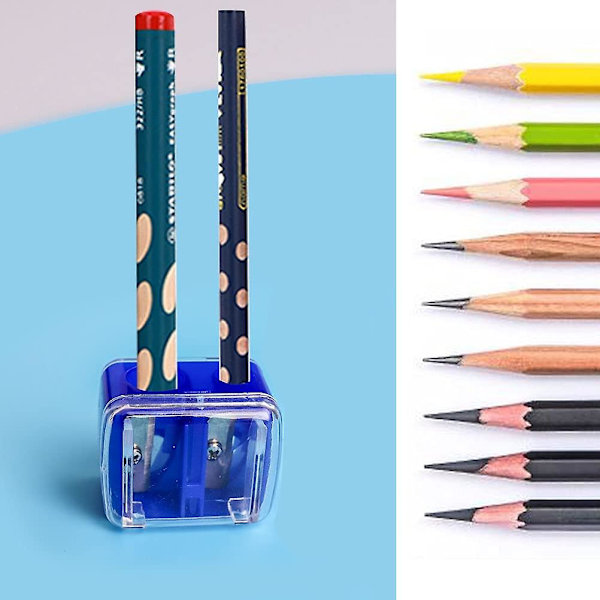 4 kpl meikkikynän teroitinta, kaksoisreikäinen eyeliner-teroitin kannella värillinen silmäkosmetiikan kynän teroitin