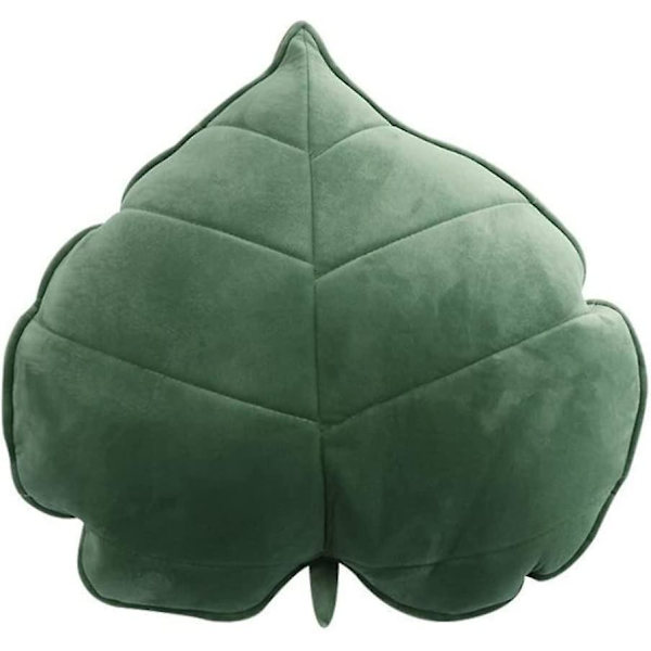 3D-lehtityyny Mukava Sohva Makuuhuone Unipehmuste Sisustus 13x13cm Tummanvihreä, 3D-lehtityyny