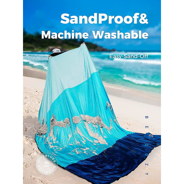 Beach Blanket 210 X 200cm Large, Waterproof, Sandproof, Picnic Blanket, For Travel, Camping, Holidays, Etc.