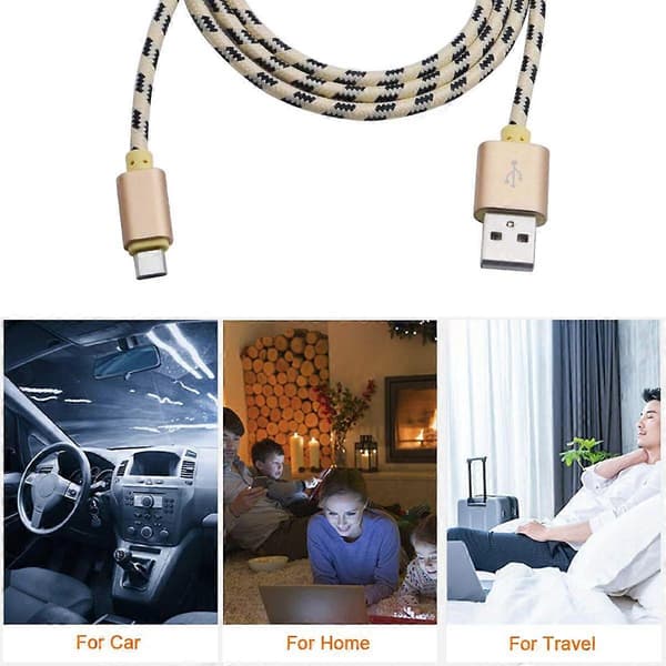 2 m - USB-C Hurtigoplader / Kabel - Vælg farve! Rosaguld Rosaguld