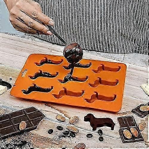 Hundeformet isbitbrett, 9-hulls dachshund isbitbrett, BPA-fritt - Perfekt for fryser, mat, vann