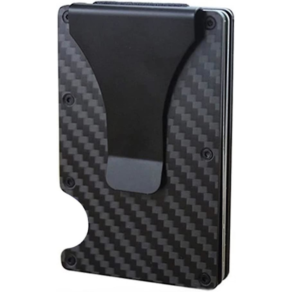 Fiber Wallet Slim Blocking Kreditkort Holder Metal Pengeclips Tegnebog Til Mænd (3 stk., Sort)