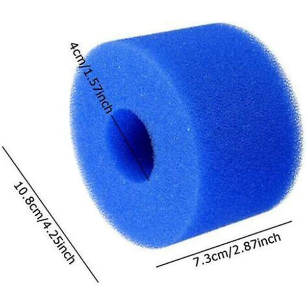 6 X S1 filtersvamper, skumfilterpatroner, skum for bassengfilter, gjenbrukbare og vaskbare, skumfilter for spa, bassenger, boblebad
