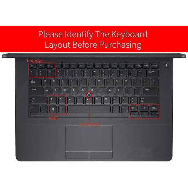 Dell Latitude -näppäimistön suojus Dell Latitude E7450 E7470 E5470 E7480 E5450 5480 5490 7490, Dell 3340 E3340 kannettavalle tietokoneelle silikoninen näppäimistön suoja
