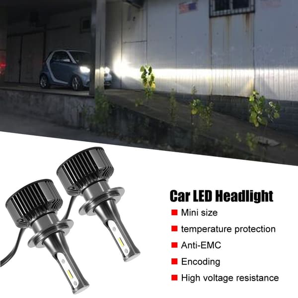 2 stk 28W 6500K Supersterk LED Bilfrontlyktsett Frontlyspærer E10-H7