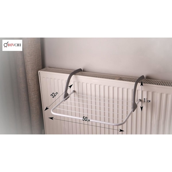 5 Bar Radiator Foldbar Radiator Håndklædeholder Tøj Tørrestativ Tørrestativ Skinne Grey