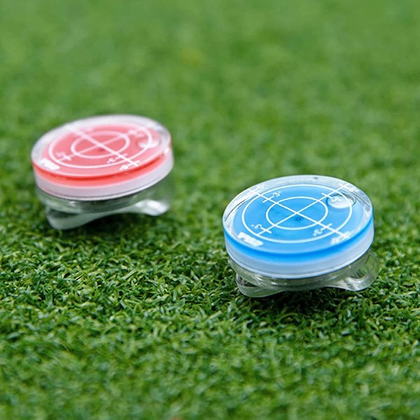2 stk Kuglemarkører Hat Clip Golf Putting Aid Rund Bubble Level High Precision Reader