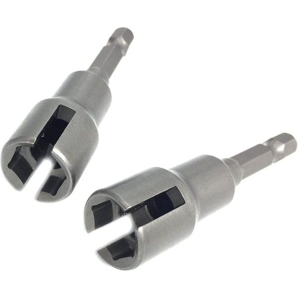 (2 stk.) Power Wing Nut Driver Set, slot Wing Nuts Drill Bit Socket Nøglesæt Værktøjssæt, Hex Shank Bor Bits Til Panelmøtrikker Skruer Øjeskruer Bolt