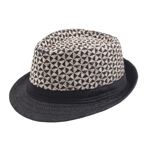 Sommer stråhatt med kort brem, Panama solhatt Trilby Bea Black