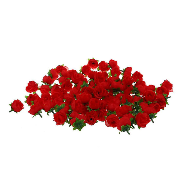 100 stk. Kunstige Blomsterhoveder DIY Bryllup Dåb Rød