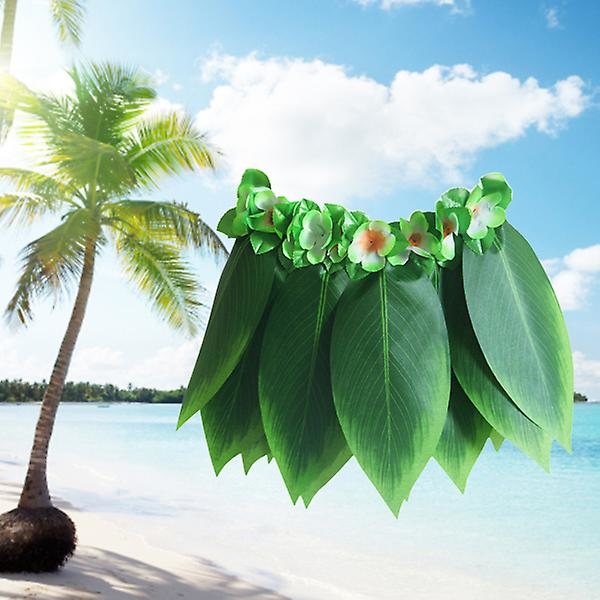 Ti-lehti Hula-hame Havaijilainen Lehtihame Vihreä Ruohonhame Tekokukilla Ranta Luau Juhliin