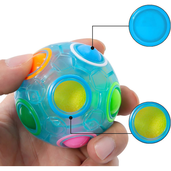 Magisk Regnbåge Pusselkula - Fidgetkula 3D Pusselspel Hjärnteaser Leksak för Pojkar - Födelsedagsfest Påsk Jul Strumpfyllnad Present Leksak för Barn Blue