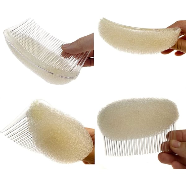 2 st Charmiga Bump It Up Voluminiser Insatser Svamp Styling Insats Do Beehive Hårstilar Bun Maker Verktyg Hårfäste Hårkam Hårstilar Tillbehör Beige 6x8.5cm