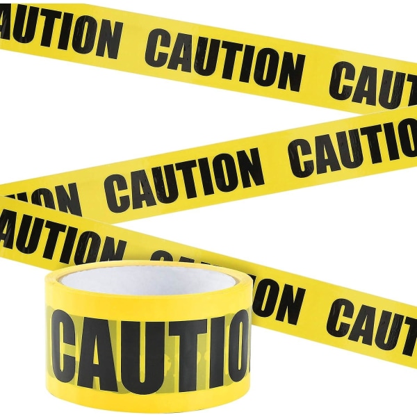 Irich advarselstape, 4,8cm*25m Ikke gå inn i selvklebende sikkerhetstape Gul advarselstape for bruk på arbeidsplasser og farlige områder (svart/gul)