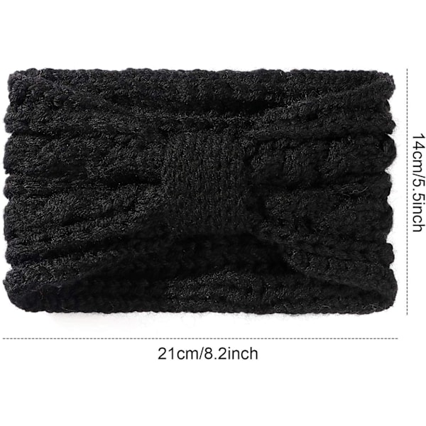 4 Pak Crochet Ørevarmere Hårbånd Blødt Strikket Turban Stræk Hårbånd Varmer til Kvinder Vinter 4 Pack: Red Black White Gray Set34UK
