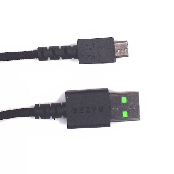 Hållbar nylonflätad USB-muskabel för Razer Mamba Hyperflux trådlös