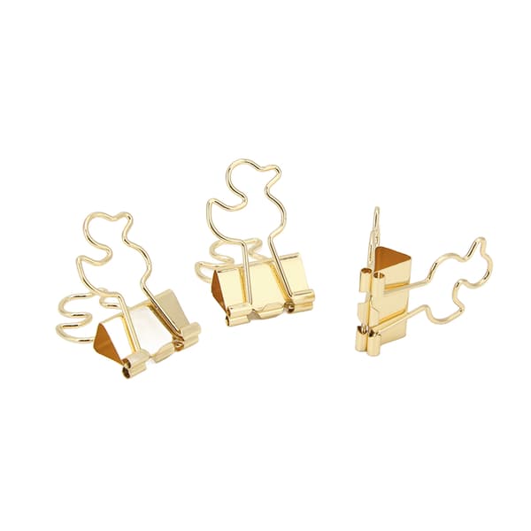 20 stk. papirclips, stærk klemkraft, holdbart jern, lille andedesign, bred anvendelse, små bindeklips, guld