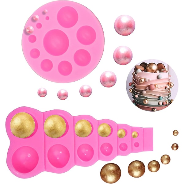 Tee itse 3d Pearl Fondant Mold Helmi Puolipallo Suklaa Silikoni Molds Kakku koristelu Sokeri Lollipop Mold Kupu