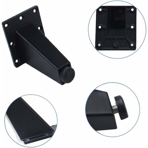 Set med 4 möbelben, justerbara triangulära möbelben i aluminiumlegering, köksmöbelben, lätta att installera, vacker design, svart och vit