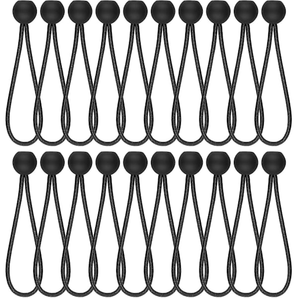 25-pack Bungee-bollar 6 tum Bollen Bungee-sladd för Markis Fastsättning Presenning Sladd Bungee-sladdar för Festtält Paviljonger Tält Svart