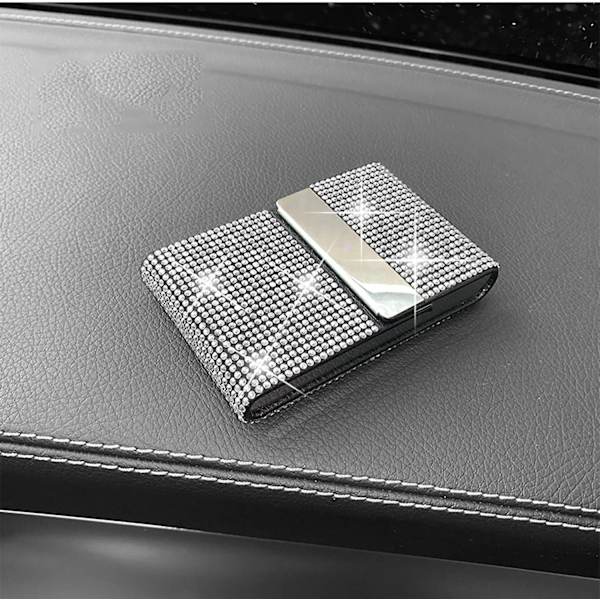 Bling visitkortholder etui, med krystal diamanter rhinestones med magnetisk lukning, navnekortholder pung kortholder