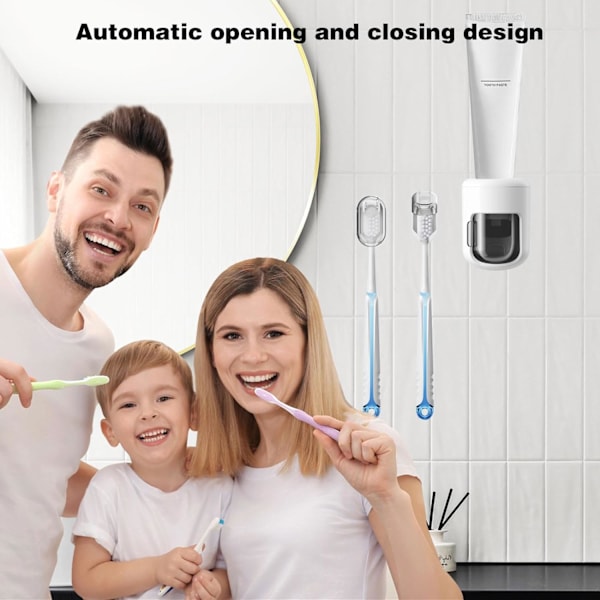 sh Hållare 2-pack, dammtät elektrisk tandborsthållare väggmonterad självhäftande tandborsthållare för badrumstandborsthållare White 2pcs