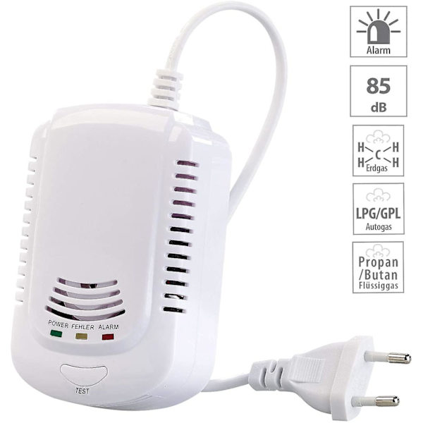 Kotikäyttöön tarkoitettu kaasunilmaisin hälytyksellä 85 dB