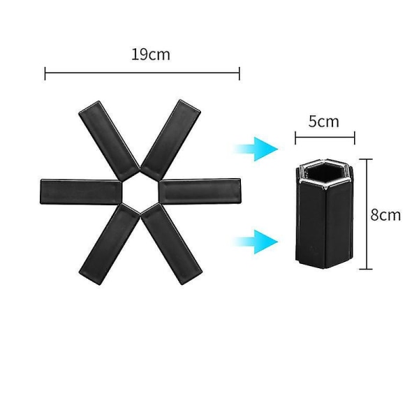 2st Creative Folding Värmeisoleringsdyna Halkfri Skål Kopp Bordsunderlägg Stretch Bordsdyna Pan Pot Pot Pad Hållare Kökstillbehör (hy)