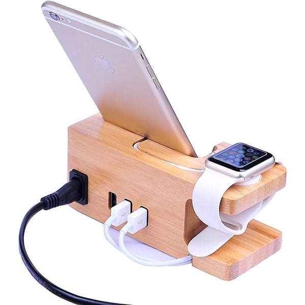 Multifunktionel 3 USB Hub Oplader Stativ Opladningsbase/station/stativ/stativ Kompatibel Med Iphone Xs Max Xr X 8 7 6s Plus Apple Watch 2 3 4 Iwatch 38mm
