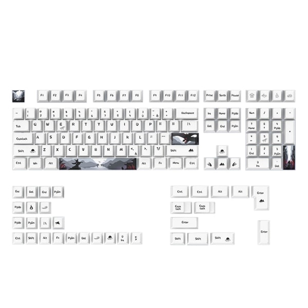 Cherry 108 Taster Keycaps for Gaming Mekanisk Tastatur Tykk PBT Dye Sub Keycap